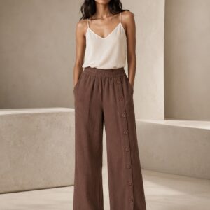 Imported Beige Wide Leg Bottoms