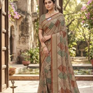 Silk Petal Printed Saree