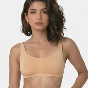 Enamor Low Impact Women's Cotton Everyday Sports Bra - All Day Comfort, Non Padded, Wirefree, High Coverage - SB06 (Skin)