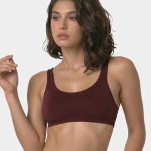Enamor Low Impact Women's Cotton Everyday Sports Bra - All Day Comfort, Non Padded, Wirefree, High Coverage - SB06 (Grapewine)