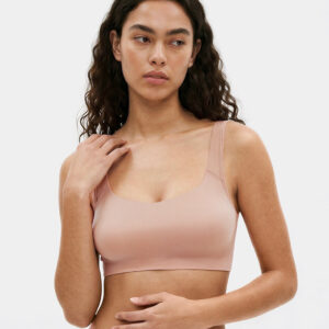 Enamor Bamboo Cotton IB06, Women's Pop-on Bra - 3X Softer, 4X more Absorbent & Antimicrobial, Non-Padded, Wirefree, High Coverage (Honey Beige)