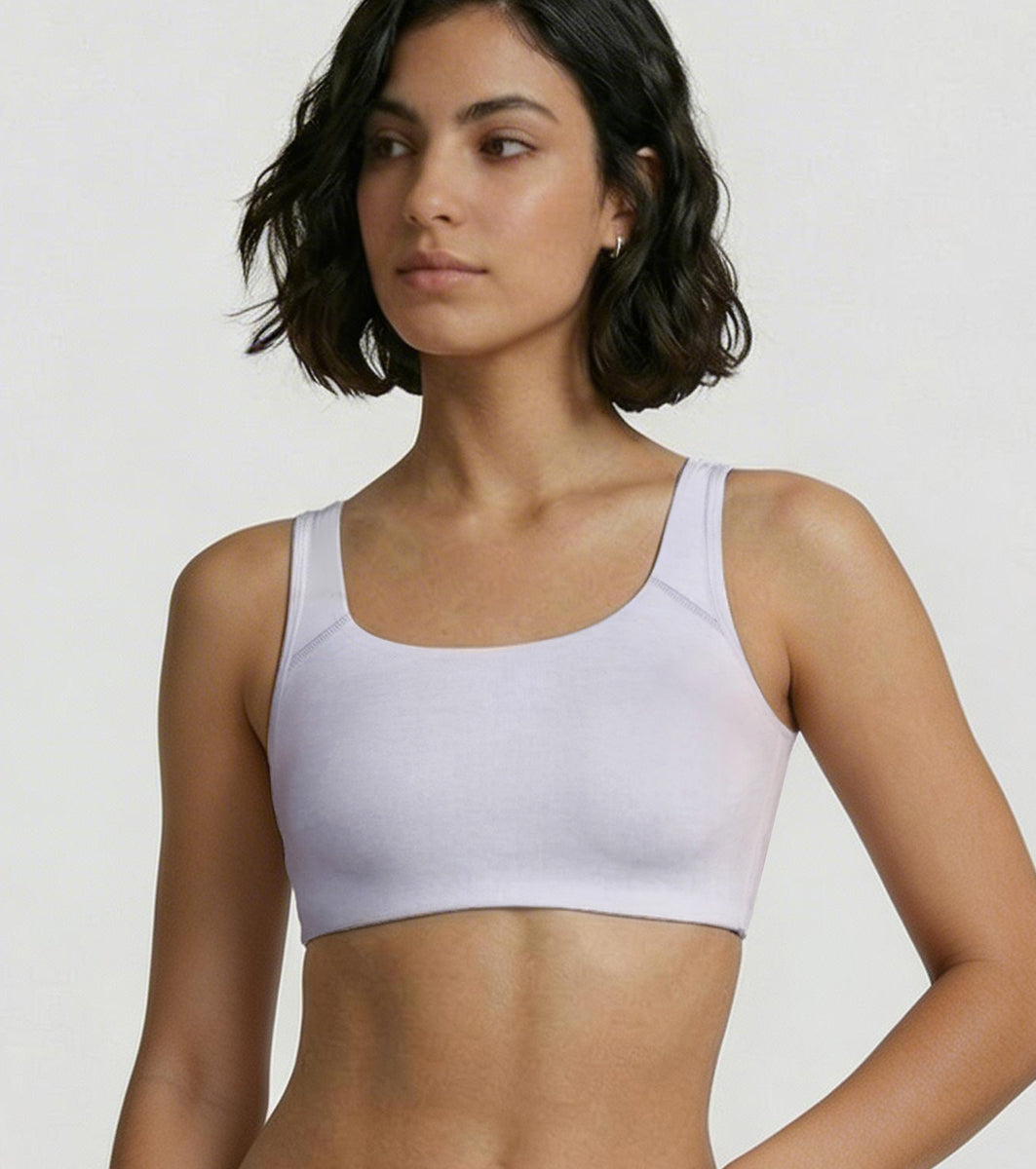 Enamor Bamboo Cotton IB06, Women's Pop-on Bra - 3X Softer, 4X more Absorbent & Antimicrobial, Non-Padded, Wirefree, High Coverage (Pale Grey)