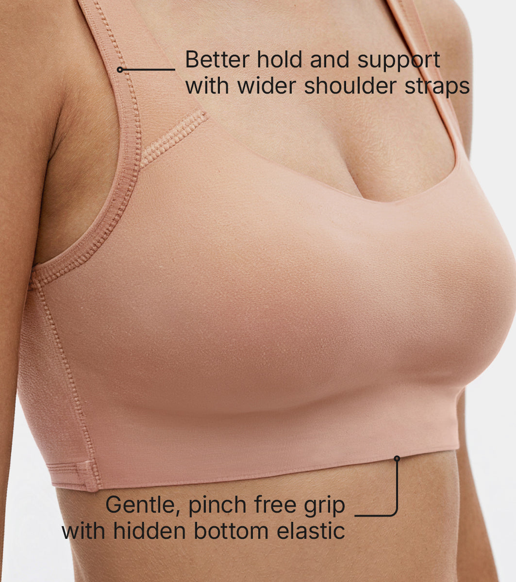 Enamor Bamboo Cotton IB06, Women's Pop-on Bra - 3X Softer, 4X more Absorbent & Antimicrobial, Non-Padded, Wirefree, High Coverage (Honey Beige) - Image 2