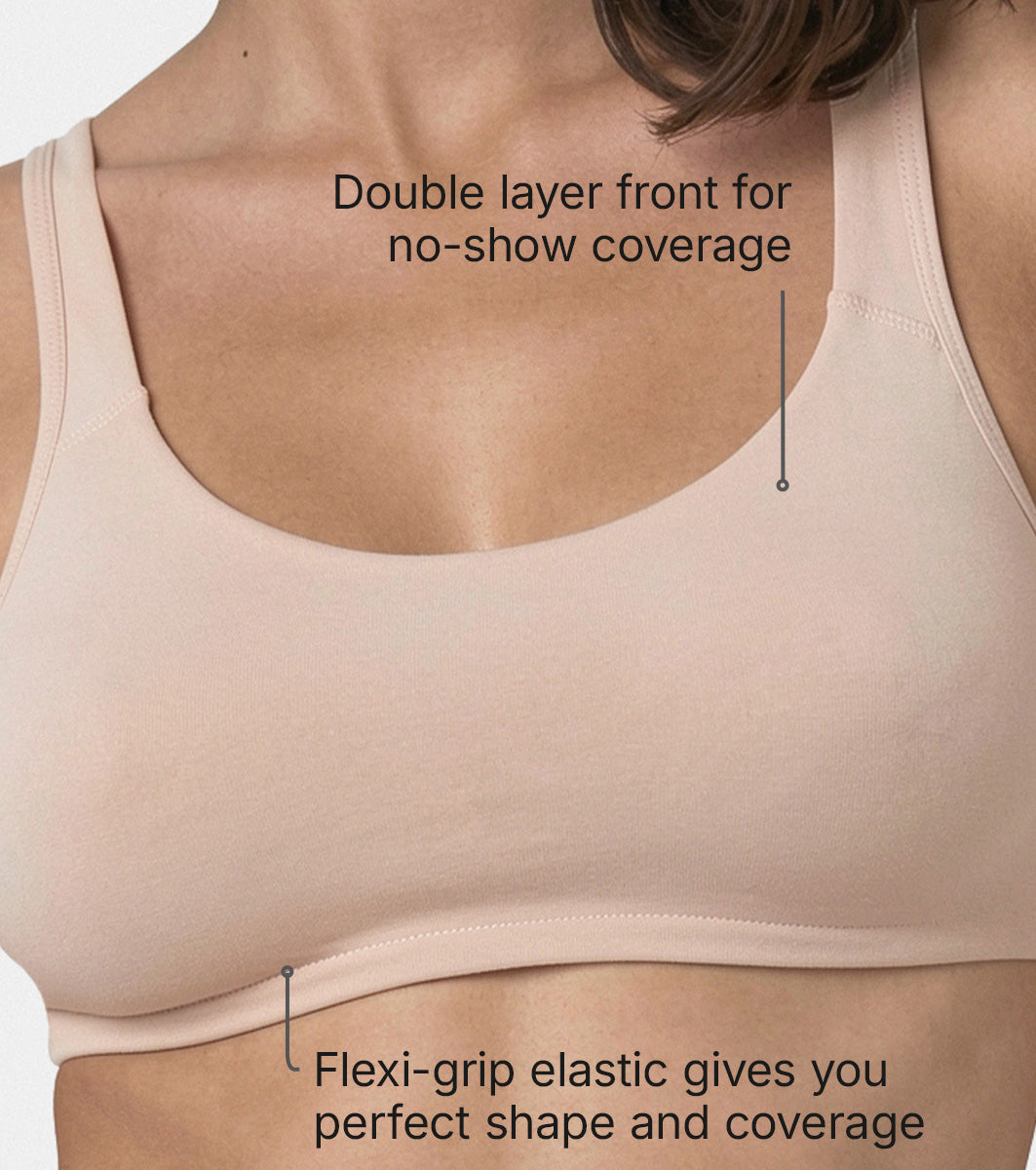 Enamor Low Impact Women's Cotton Everyday Sports Bra - All Day Comfort, Non Padded, Wirefree, High Coverage - SB06 (Pearl) - Image 3