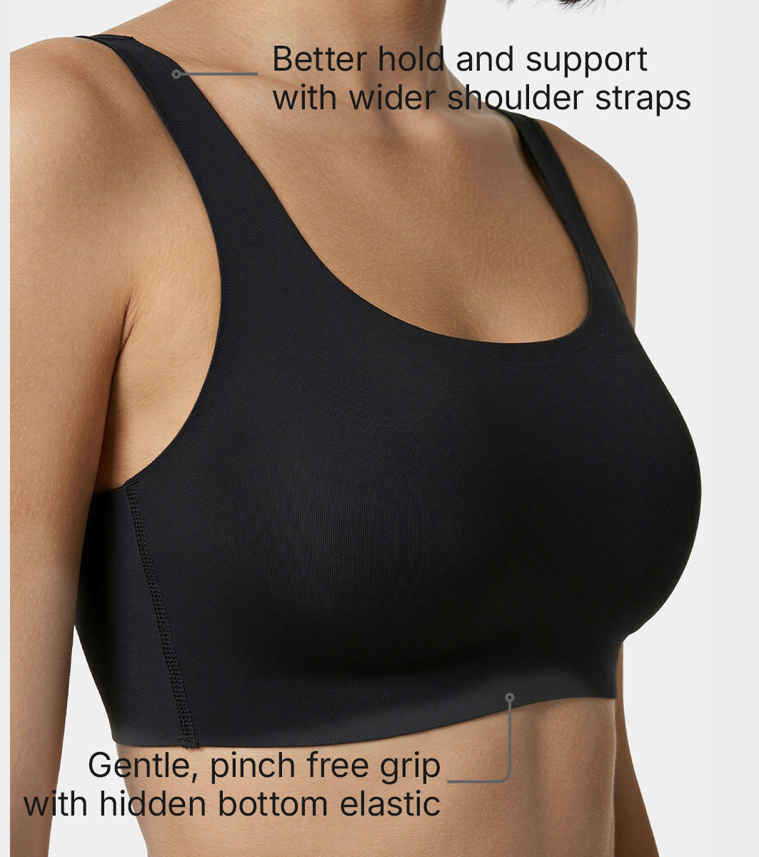 Enamor Bamboo Cotton IB06, Women's Pop-on Bra - 3X Softer, 4X more Absorbent & Antimicrobial, Non-Padded, Wirefree, High Coverage (Black) - Image 3