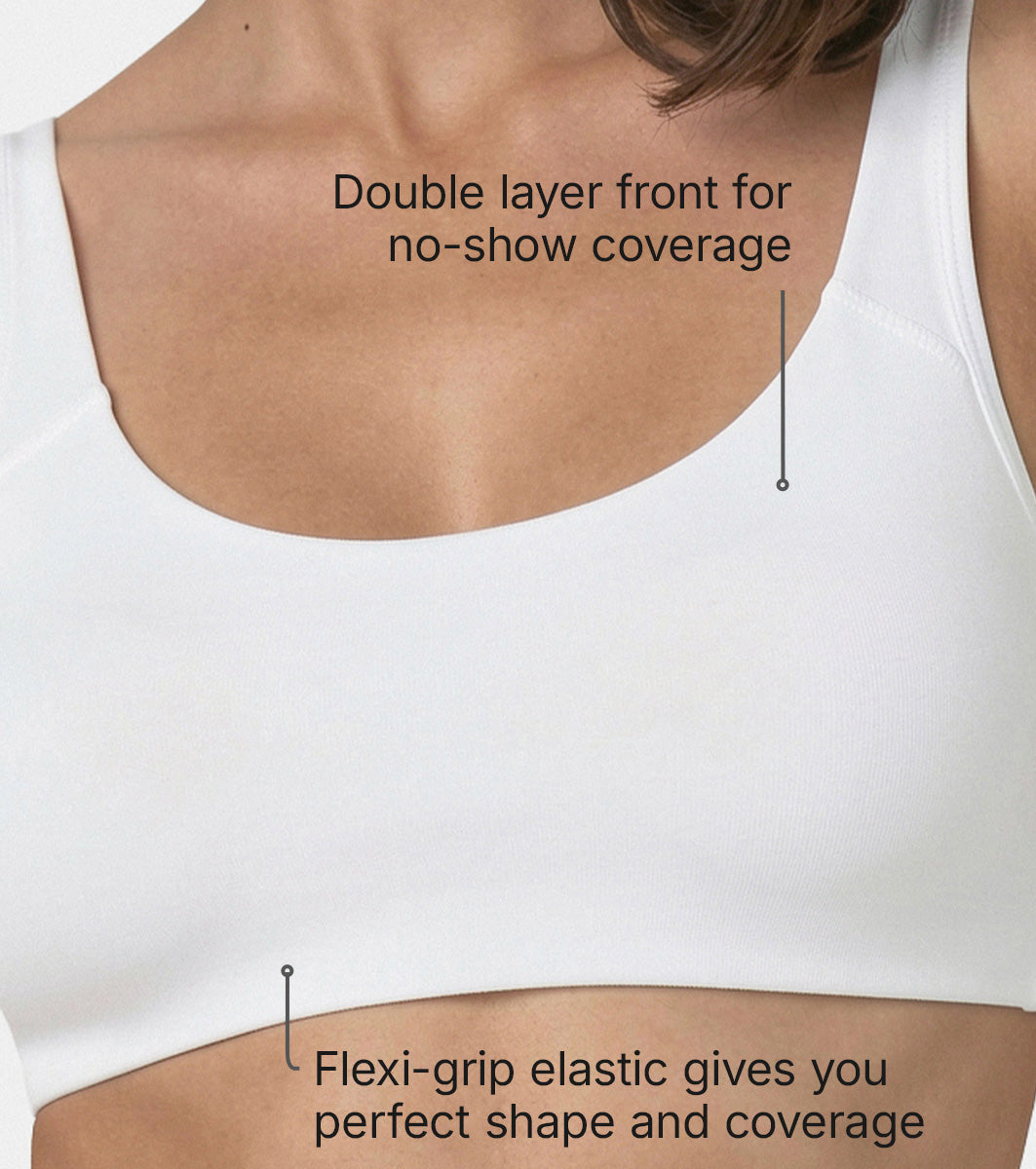 Enamor Low Impact Women's Cotton Everyday Sports Bra - All Day Comfort, Non Padded, Wirefree, High Coverage - SB06 (White) - Image 5