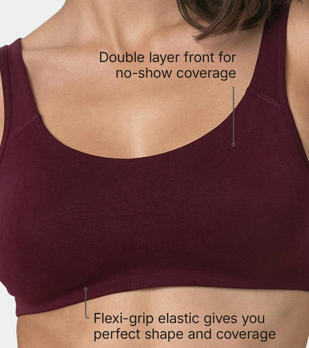 Enamor Low Impact Women's Cotton Everyday Sports Bra - All Day Comfort, Non Padded, Wirefree, High Coverage - SB06 (Grapewine) - Image 4