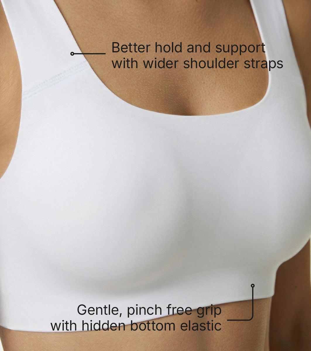 Enamor Bamboo Cotton IB06, Women's Pop-on Bra - 3X Softer, 4X more Absorbent & Antimicrobial, Non-Padded, Wirefree, High Coverage (WHITE) - Image 3