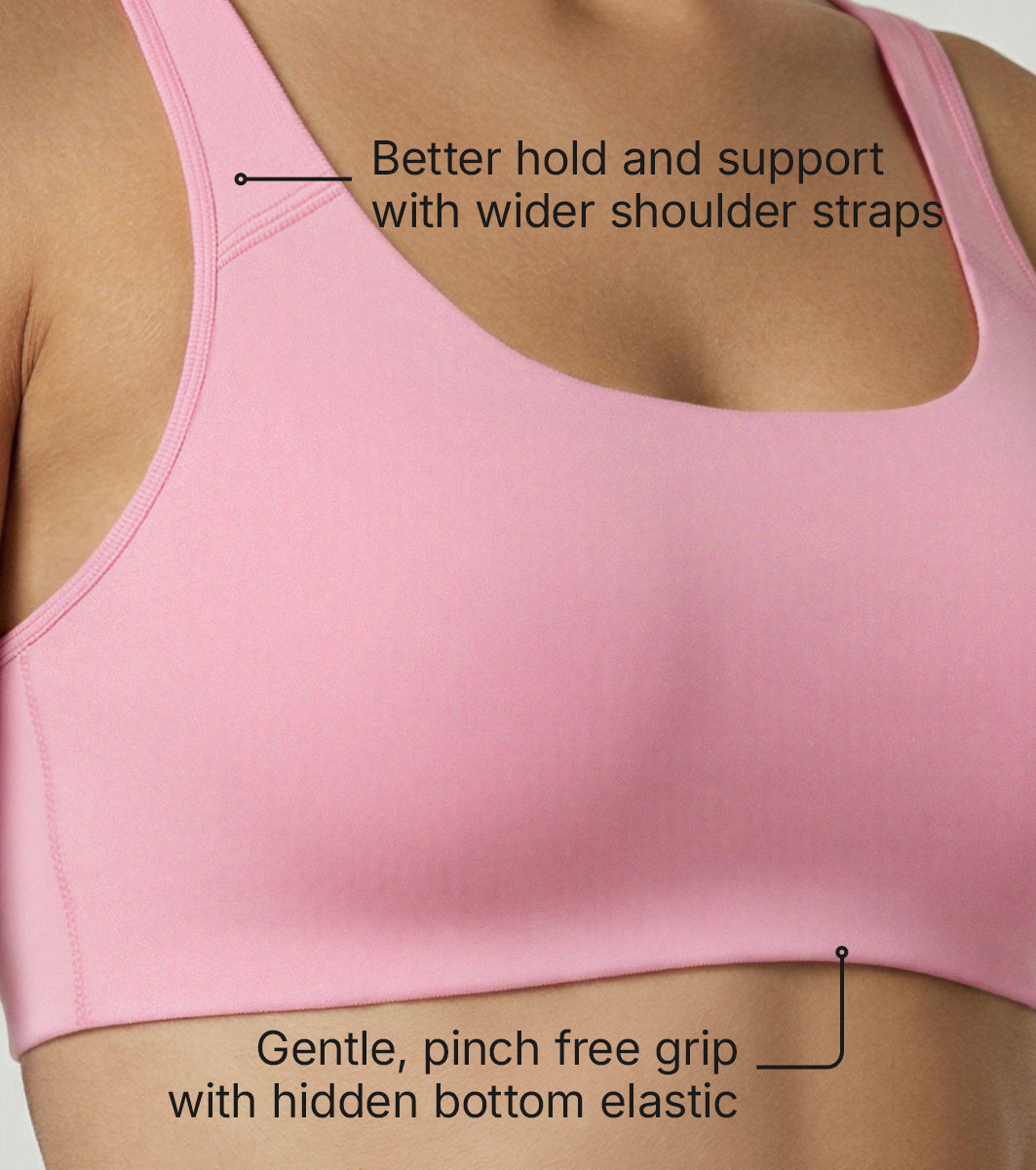 Enamor Bamboo Cotton IB06, Women's Pop-on Bra - 3X Softer, 4X more Absorbent & Antimicrobial, Non-Padded, Wirefree, High Coverage (Rose Blush)) - Image 3