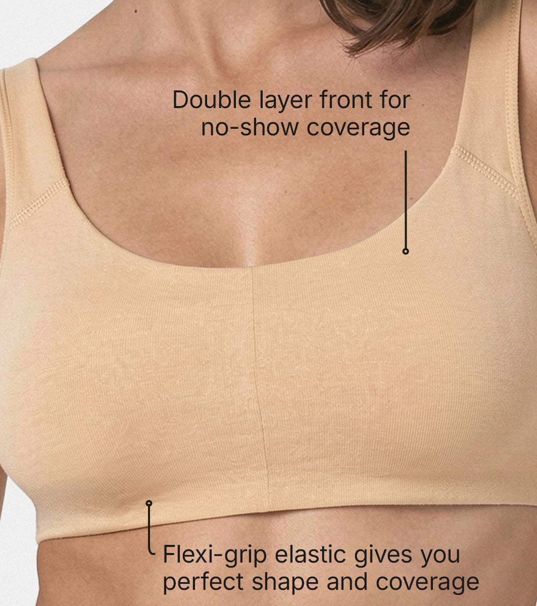 Enamor Low Impact Women's Cotton Everyday Sports Bra - All Day Comfort, Non Padded, Wirefree, High Coverage - SB06 (Skin) - Image 3